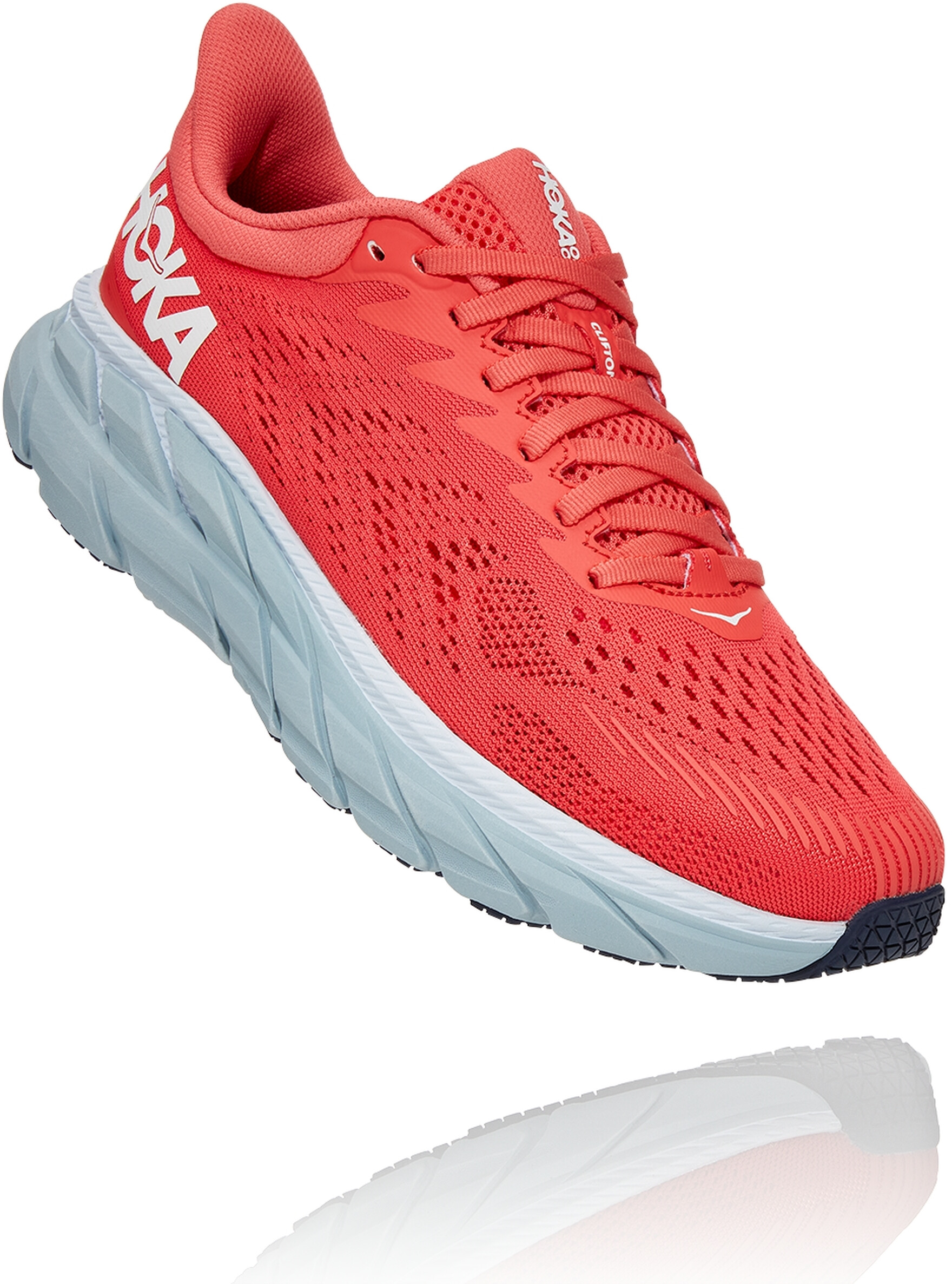 Hoka One One Clifton 7 Running Shoes Women hot coral/white at bikester ...
